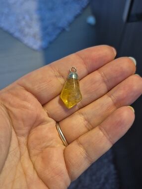 Yellow Crystal Citrine Drop Pendant